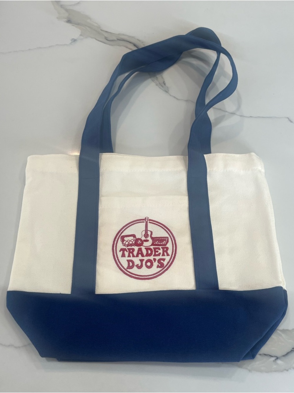 Custom “Trader Djo’s” Blue Mini Tote Bag (NEW and UNUSED)